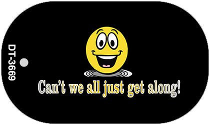 Can't We All Get Along Novelty Metal Dog Tag Necklace DT-3669
