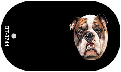 Bull Dog Offset Novelty Metal Dog Tag Necklace DT-3741