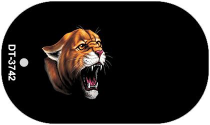 Cougar Offset Novelty Metal Dog Tag Necklace DT-3472