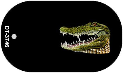 Gator Offset Novelty Metal Dog Tag Necklace DT-3746