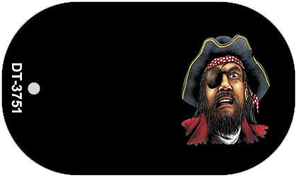 Pirate Offset Novelty Metal Dog Tag Necklace DT-3751