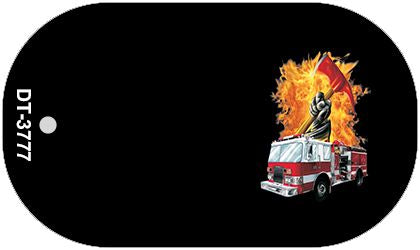 Fire Rescue Offset Novelty Metal Dog Tag Necklace DT-3777