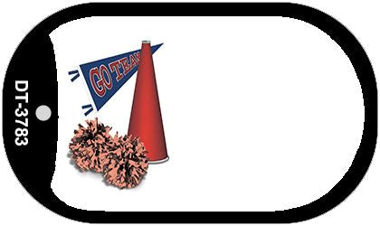 Pom and Cheer Offset Novelty Metal Dog Tag Necklace DT-3783