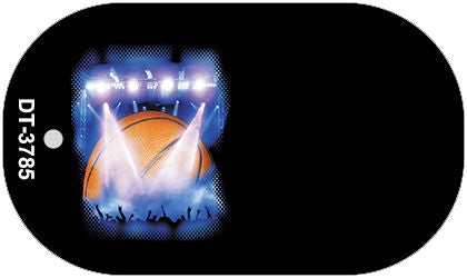 Basketball Offset Novelty Metal Dog Tag Necklace DT-3785