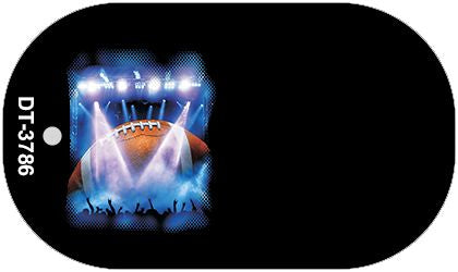 Football Offset Novelty Metal Dog Tag Necklace DT-3786