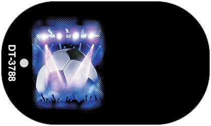 Soccer Offset Novelty Metal Dog Tag Necklace DT-3788