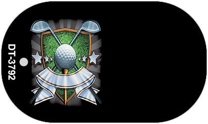 Golf Banner Offset Novelty Metal Dog Tag Necklace DT-3792