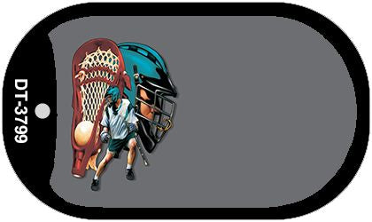 Lacrosse Offset Novelty Metal Dog Tag Necklace DT-3799