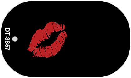 Lips Offset Novelty Metal Dog Tag Necklace DT-3857