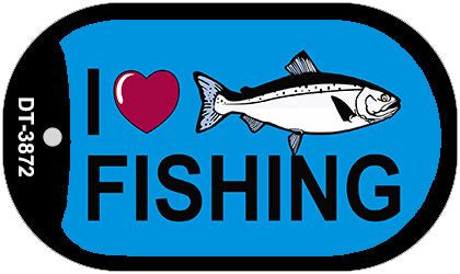 I Love Fishing Novelty Metal Dog Tag Necklace DT-3872