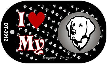 I Love My Labrador Retriever Novelty Metal Dog Tag Necklace DT-3912