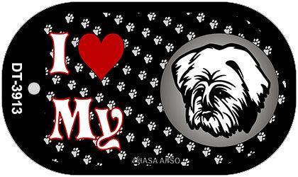 I Love My Lhasa Apso Novelty Metal Dog Tag Necklace DT-3913