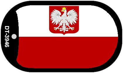 Poland Eagle Flag Scroll Metal Novelty Dog Tag Necklace DT-3946