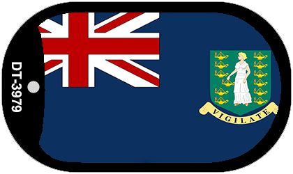 British Virgin Islands Flag Scroll Metal Novelty Dog Tag Necklace DT-3979