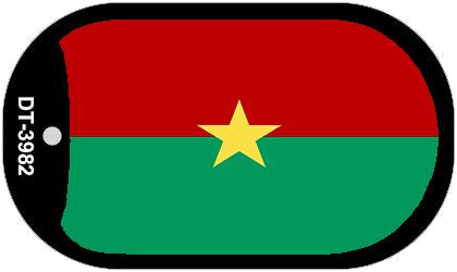 Burkina Faso Flag Scroll Metal Novelty Dog Tag Necklace DT-3982