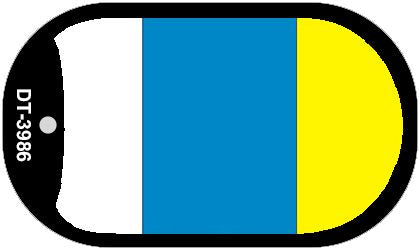 Canary Islands Flag Scroll Metal Novelty Dog Tag Necklace DT-3986