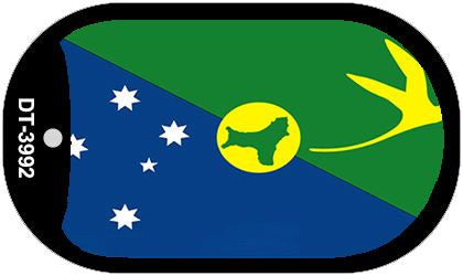 Christmas Island Flag Scroll Metal Novelty Dog Tag Necklace DT-3992