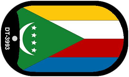 Comoros Flag Scroll Metal Novelty Dog Tag Necklace DT-3993