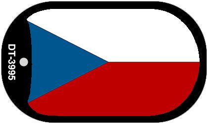 Czech Republic Flag Scroll Metal Novelty Dog Tag Necklace DT-3995