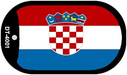 Croatia Flag Scroll Metal Novelty Dog Tag Necklace DT-4001