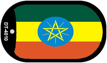 Ethiopia Flag Scroll Metal Novelty Dog Tag Necklace DT-4010