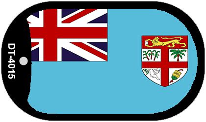 Fiji Flag Scroll Metal Novelty Dog Tag Necklace DT-4015