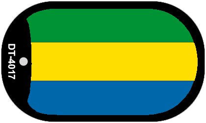 Gabon Flag Scroll Metal Novelty Dog Tag Necklace DT-4017