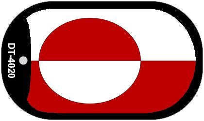 Greenland Flag Scroll Metal Novelty Dog Tag Necklace DT-4020