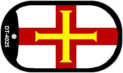 Guernsey Flag Scroll Metal Novelty Dog Tag Necklace DT-4025