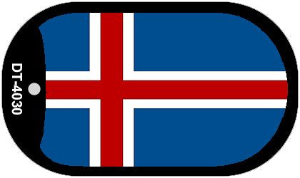 Iceland Flag Scroll Metal Novelty Dog Tag Necklace DT-4030