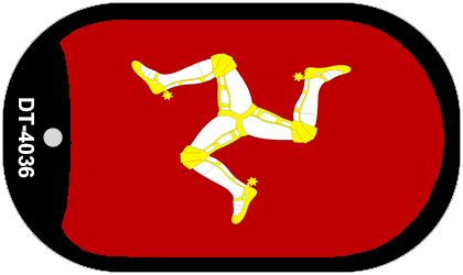 Isle of Man Flag Scroll Metal Novelty Dog Tag Necklace DT-4036