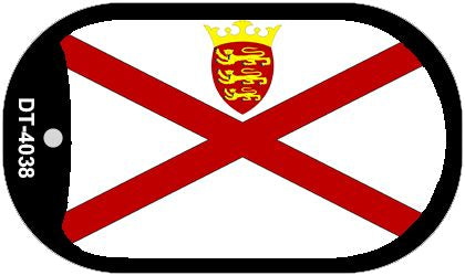 Jersey Flag Scroll Metal Novelty Dog Tag Necklace DT-4038