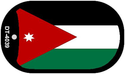 Jordan Flag Scroll Metal Novelty Dog Tag Necklace DT-4039