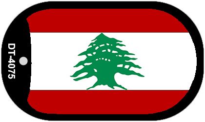 Lebanon Flag Metal Novelty Dog Tag Necklace DT-4075
