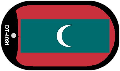 Maldives Flag Metal Novelty Dog Tag Necklace DT-4091