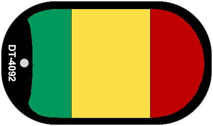 Mali Flag Metal Novelty Dog Tag Necklace DT-4092
