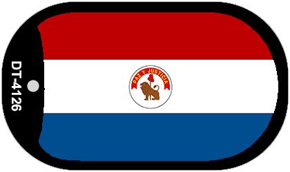 Paraguay-REV Flag Metal Novelty Dog Tag Necklace DT-4126