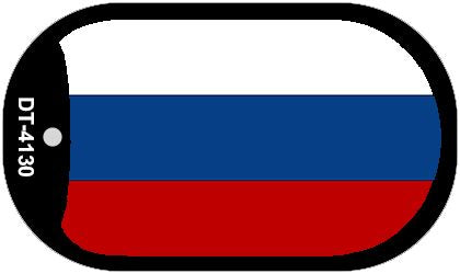 Russia Flag Metal Novelty Dog Tag Necklace DT-4130