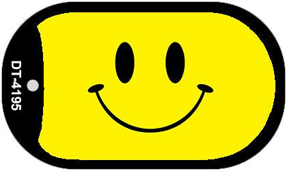 Happy Face Novelty Metal Dog Tag Necklace DT-4195