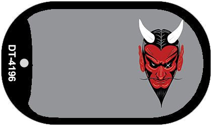 Devil Offset Novelty Metal Dog Tag Necklace DT-4196