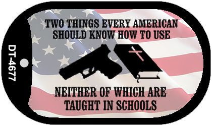 2 Things Americans Should Use Novelty Metal Dog Tag Necklace DT-4677