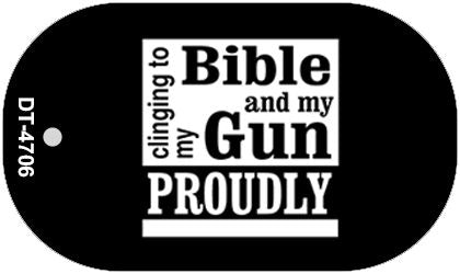 Clinging To My Bible Novelty Metal Dog Tag Necklace DT-4706