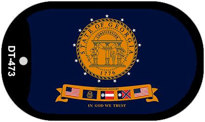 Georgia State Flag Metal Novelty Dog Tag Necklace DT-473