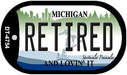 Retired Michigan Novelty Metal Dog Tag Necklace DT-4754