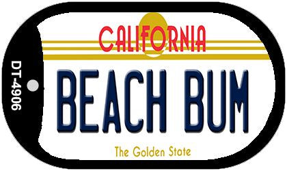 Beach Bum California Novelty Metal Dog Tag Necklace DT-4906