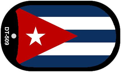 Cuba Flag Scroll Metal Novelty Dog Tag Necklace DT-509