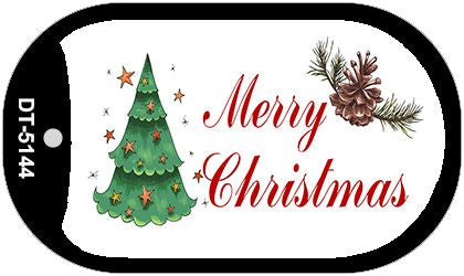 Merry Christmas Novelty Metal Dog Tag Necklace DT-5144