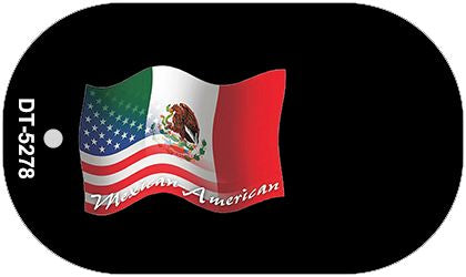 Mexican American Flag Scroll Metal Novelty Dog Tag Necklace DT-5278