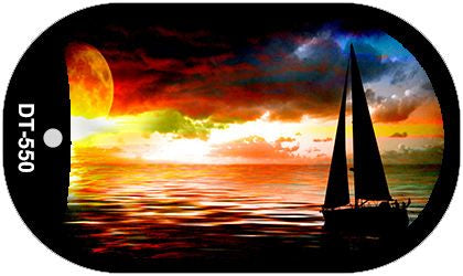 Sailboat Novelty Metal Dog Tag Necklace DT-550