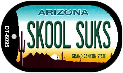 Skool Suks Arizona Novelty Metal Dog Tag Necklace DT-6095